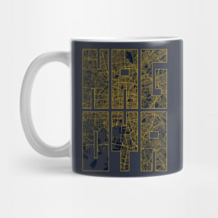 Nagoya, Japan City Map Typography - Gold Art Deco Mug